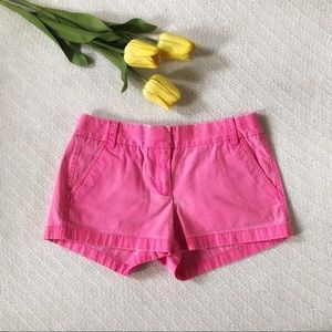 Pink J. Crew 3” Chino Shorts